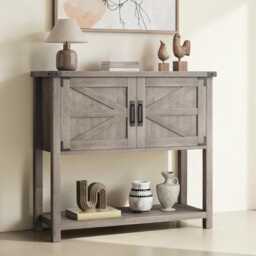 Console Table With Storage Farmhouse Entryway Doors & Drawers - thumbnail 1