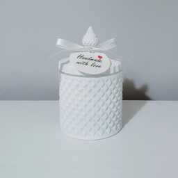 Matt White Geometric Soy Candle - Luxury Home D??cor & Gift - thumbnail 2