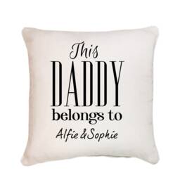 This Daddy Belongs To Cushion With Names/Personalised Gift For Dad Christmas, Birthday, Father's Day Son Daughter Name - thumbnail 2