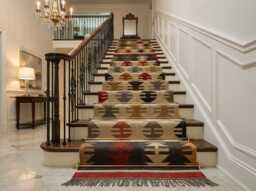 Wool Jute Kilim Runner, Handmade Tribal Hallway Flatweave Southwestern Runner Rug, Boho Geometric Entryway - thumbnail 1