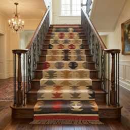 Wool Jute Kilim Runner, Handmade Tribal Hallway Flatweave Southwestern Runner Rug, Boho Geometric Entryway - thumbnail 3
