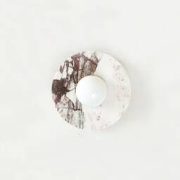 Calacatta Viola Marble & Brass Minimalist Sconce Light Vanity Lighting Bathroom Fixture Foyer Bedside - thumbnail 3