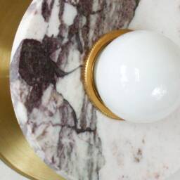 Calacatta Viola Marble & Brass Minimalist Sconce Light Vanity Lighting Bathroom Fixture Foyer Bedside - thumbnail 4