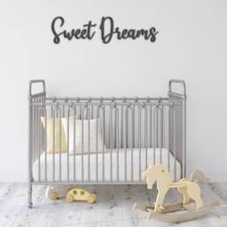 Nursery Wall Art Sweet Dreams Laser Cut Sign - Acrylic Mounted On Wood, Matte Finish, 3 Sizes Available - thumbnail 3