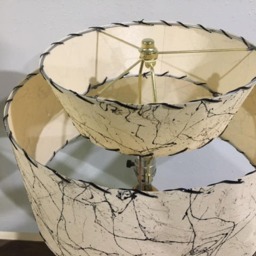 Mid Century Vintage Style Tapered 2 Tier Fiberglass Lamp Shade Modern Atomic Ivory T2 - thumbnail 3