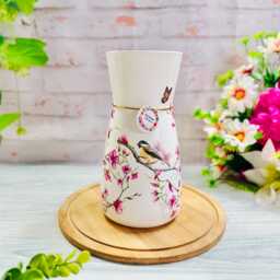 Handmade Decoupaged Glass Vase, Bird Vase, Animal Vase Animal Gifts Bird Coasters, Decor, Gift For Her, Gift Mum, Birthday Gift - thumbnail 3