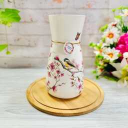 Handmade Decoupaged Glass Vase, Bird Vase, Animal Vase Animal Gifts Bird Coasters, Decor, Gift For Her, Gift Mum, Birthday Gift - thumbnail 2