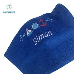 Nautical Towel - Personalised Face Cloth/Hand Bath = Embroidered - thumbnail 3