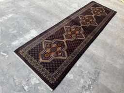 Antique 2'10x9'4 Runner Rug - Hand-Knotted Afghan Fine Quality Wool Tribal Runner, Floral Ziegler Design Artistic Home Decor Rug - thumbnail 1