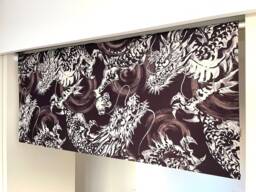 Gray Dragons Noren, Boy Noren Curtain Fabric, Martial Arts Dragon Tissu Restaurant Door Step Japanese Dragon Tapestry - thumbnail 1