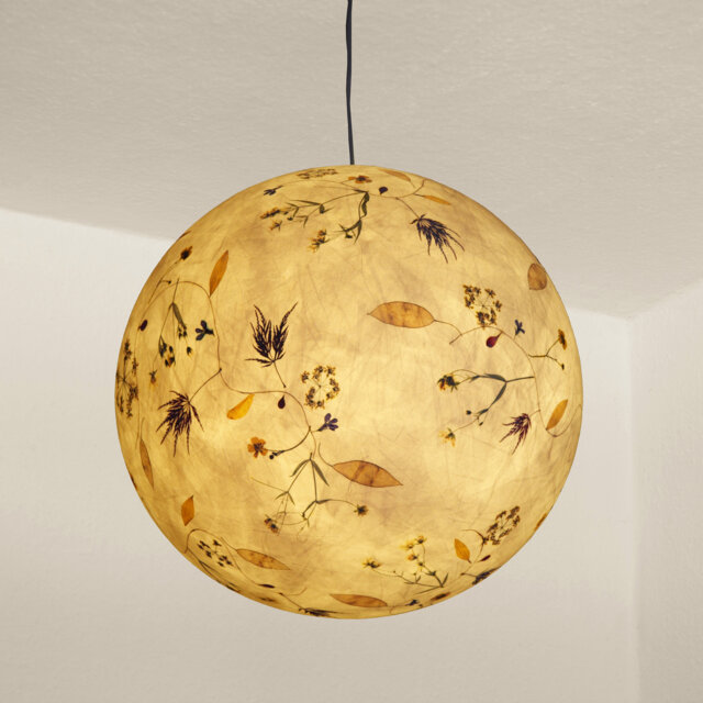 Lampshade 11 Made Of Tissue Paper With Japanese Maple, Buttercup, Lobelia... Living Room Lamp, Ceiling Pendant Light - image 1