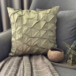 Bead Knotted Solid Color Pattern, Green Taffeta, 24x24/26x26 Modern Euro Sham - Earthy Texture - thumbnail 2