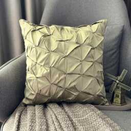 Bead Knotted Solid Color Pattern, Green Taffeta, 24x24/26x26 Modern Euro Sham - Earthy Texture