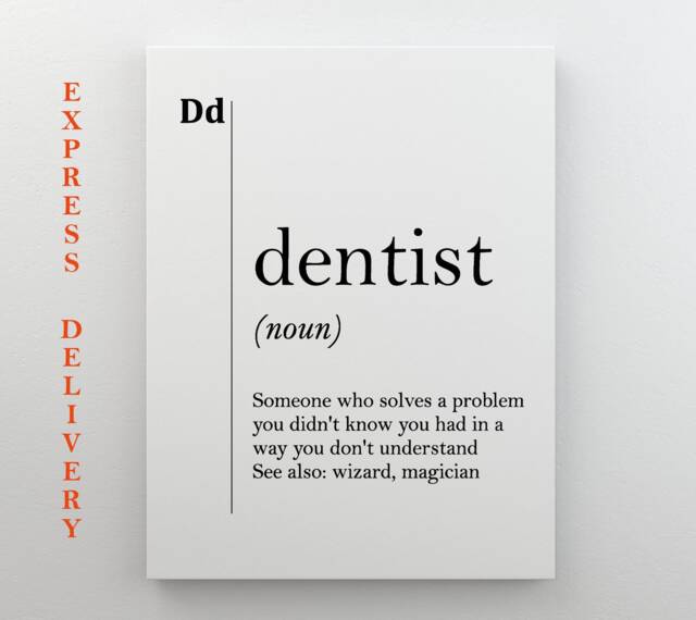 Dentist Canvas Print, Definition, Dental Office Decor, Gift For Dentist, Stomatology Gifts, Wall Art - image 1