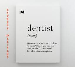 Dentist Canvas Print, Definition, Dental Office Decor, Gift For Dentist, Stomatology Gifts, Wall Art - thumbnail 1