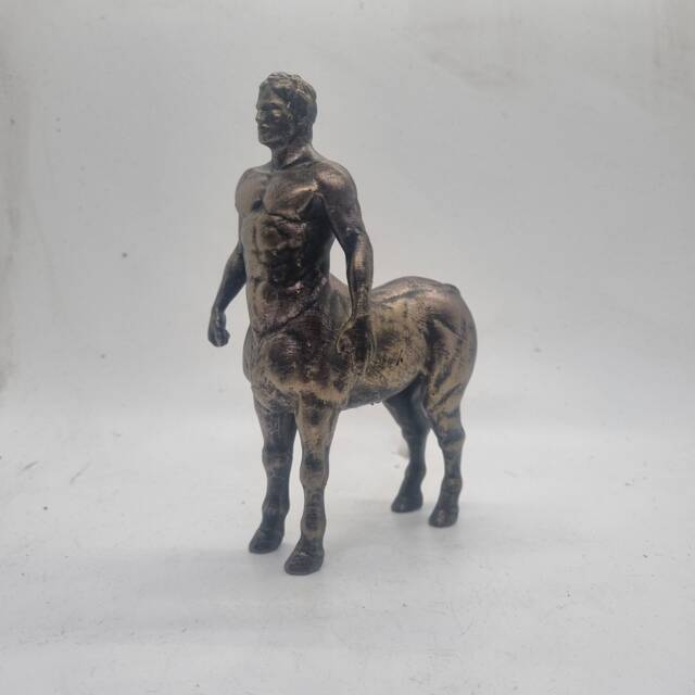 Bronze Coloured Centaur Statuette, Roman Hellenistic Art Statue, Bronze Demi God Figurine, Greek Mythology Gift, Horse Man Statue, 3D Printed - image 1