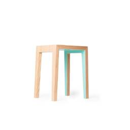 Modern Douglas Fir Accent Stool, Colorful Condo Seating - thumbnail 3