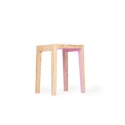 Modern Douglas Fir Accent Stool, Colorful Condo Seating - thumbnail 2