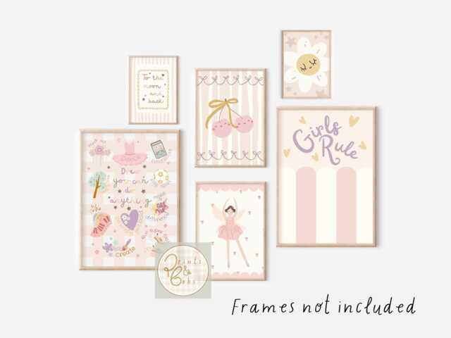 Set Of Positive Affirmation Gallery Wall Prints For A Playroom, Girls Bedroom Or Nursery - Prints Only, Unframed - image 1