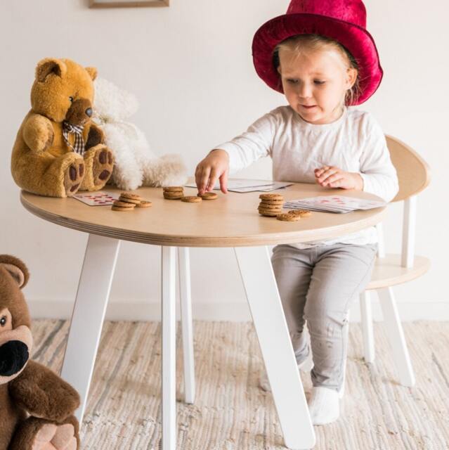 Kids Desk Chair Toddler Table Wooden Children's Small White Children Picnic Kid Play Set Furniture Home School - Desk & Chair - image 1