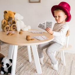 Kids Desk Chair Toddler Table Wooden Children's Small White Children Picnic Kid Play Set Furniture Home School - Desk & Chair - thumbnail 2