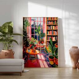 Vintage Bookshop Poster, Book Shop Print, Lovers Gift, Reading Antique Wall Art, Retro Library Gift Idea - thumbnail 3