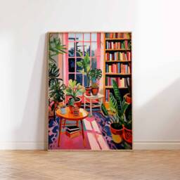 Vintage Bookshop Poster, Book Shop Print, Lovers Gift, Reading Antique Wall Art, Retro Library Gift Idea - thumbnail 2