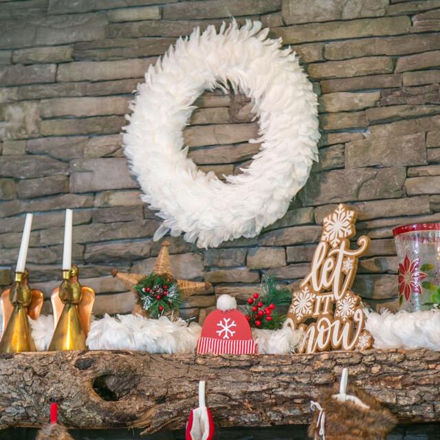 Glittering Decorative White Feather Christmas Wreath - Unique Winter Holiday & Decor Zucker?? - image 1