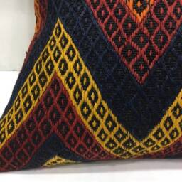 Vintage Kilim Pillow Cover 20x20, Turkish Sofa Cushion - thumbnail 3