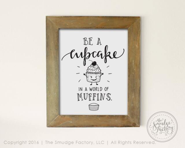 Cupcake Wall Art, Hand Lettered Quote - Digital Download - image 1