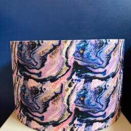 Marbled Galaxy Lampshade, Purple Gold Black Pink Marble Decor, Made To Order - thumbnail 2