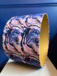 Marbled Galaxy Lampshade, Purple Gold Black Pink Marble Decor, Made To Order