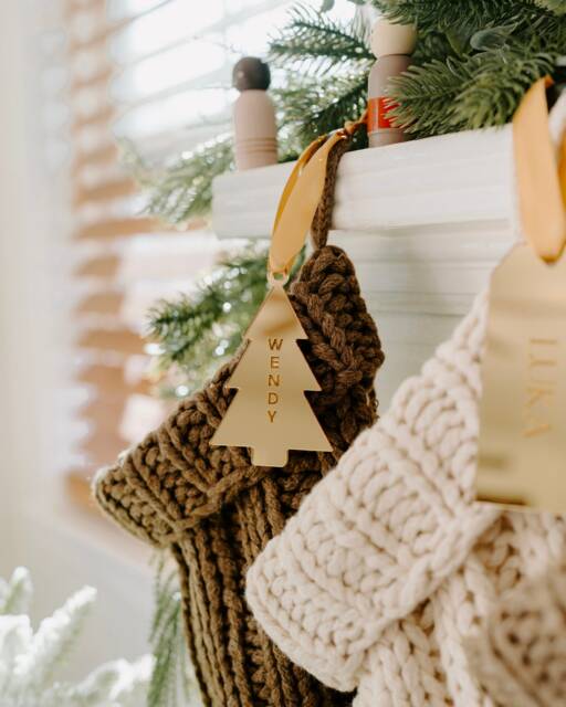 Personalized Holiday Tree Tag, Stocking Custom Christmas Decor, Holiday Gift Engraved Name - image 1