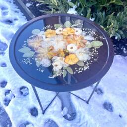 Wedding Flower Preservation Side Table/Resin Floral Flowers Pressed Bouquets Bouque - thumbnail 2
