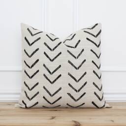 Mud Cloth Pillow Cover Black & Tan Cushion Decorative Throw Farmhouse Pillows 20x20 18x18 16x26 Covers - Jade - thumbnail 1