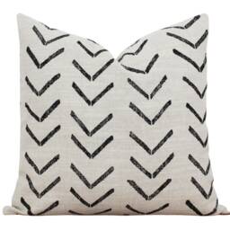 Mud Cloth Pillow Cover Black & Tan Cushion Decorative Throw Farmhouse Pillows 20x20 18x18 16x26 Covers - Jade - thumbnail 3