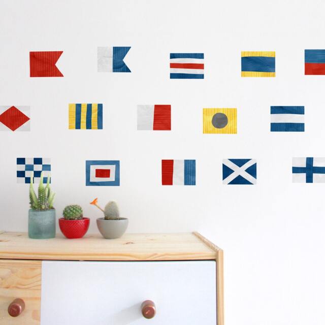Nautical Flags - Fabric Wall Decal Sag Harbor Mej - image 1