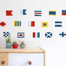 Nautical Flags - Fabric Wall Decal Sag Harbor Mej - thumbnail 1