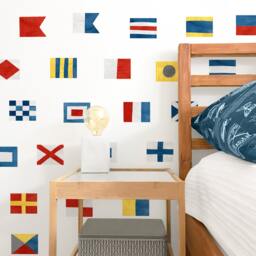 Nautical Flags - Fabric Wall Decal Sag Harbor Mej - thumbnail 3