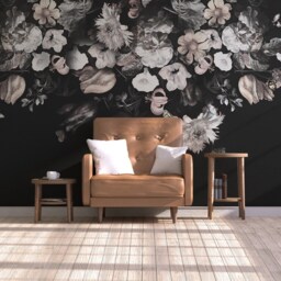 3D Floral Wallpaper, Elegant White Wall Mural, Peel & Stick - thumbnail 2
