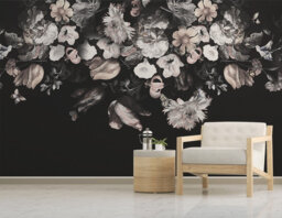 3D Floral Wallpaper, Elegant White Wall Mural, Peel & Stick - thumbnail 1
