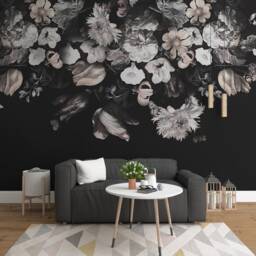 3D Floral Wallpaper, Elegant White Wall Mural, Peel & Stick - thumbnail 3