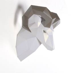 Diy Ram Head Papercraft Kit, 3D Low Poly Wall Decor - thumbnail 2