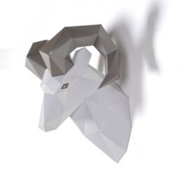 Diy Ram Head Papercraft Kit, 3D Low Poly Wall Decor - thumbnail 1
