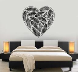 Wall Vinyl Decal Ethnic Feather Romantic Love Bedroom Decor Mural Art 1485Dz - thumbnail 1