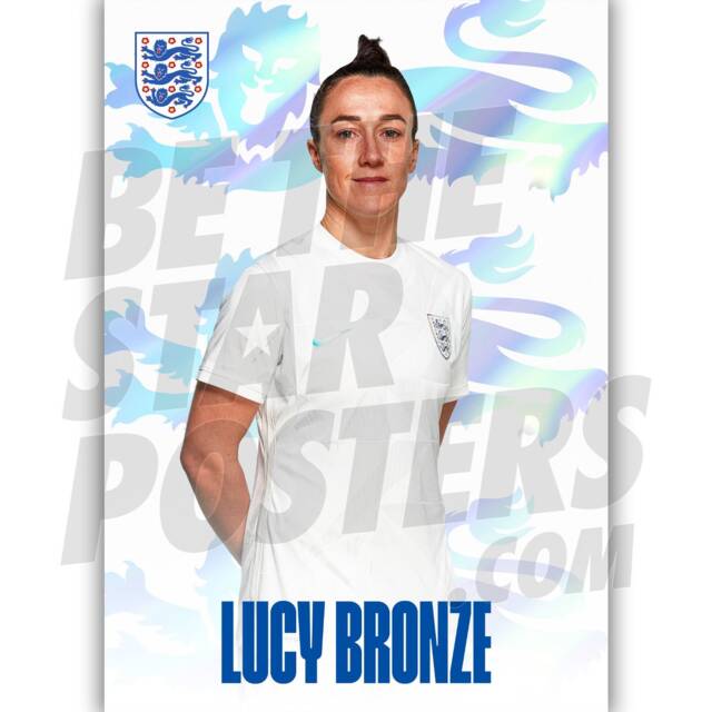 England Lionesses Bronze Headshot Poster - Officially Licensed Product Sizes A4/A3 + Framed Option - image 1