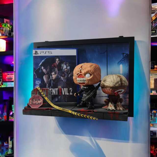 Game Frame/Steelbook Or Wall Display Zombie Evil Themed Collectibles & Stand Shelf Mounted Gamer Idea