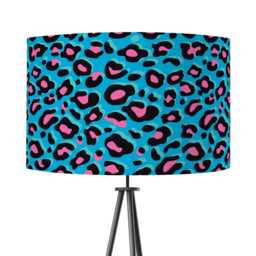 Lampshade Animal Leopard Print Velvet - Blue & Pink Drum Lamp Shade 25cm 30cm 35cm 40cm 45cm Table Lamp Shade, Ceiling Lamp, Pendant - thumbnail 2