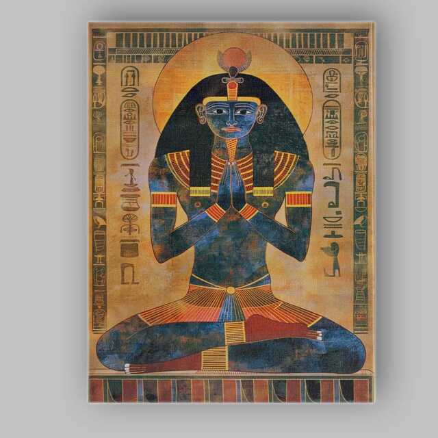 Ancient Egyptian Goddess Prayer Hieroglyphic Temple Art Canvas Wall Print Decor Picture Ready To Hang - image 1