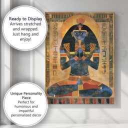 Ancient Egyptian Goddess Prayer Hieroglyphic Temple Art Canvas Wall Print Decor Picture Ready To Hang - thumbnail 3